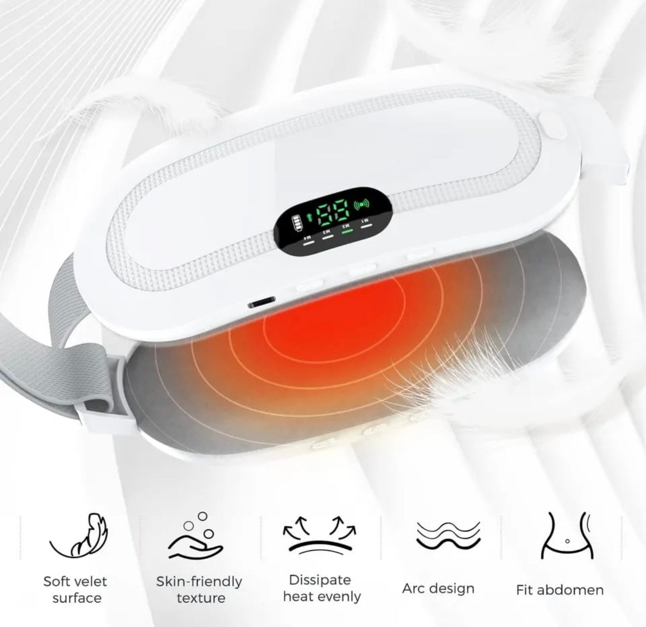 🔥 Alivio Instantáneo 🔋 Cinturón Térmico Recargable para Cólicos 😣💖