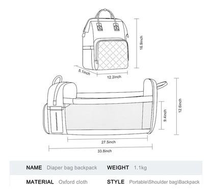Maleta Pañalera Premium 3 en 1 – Estilo, Organización y Comodidad para Mamás Modernas